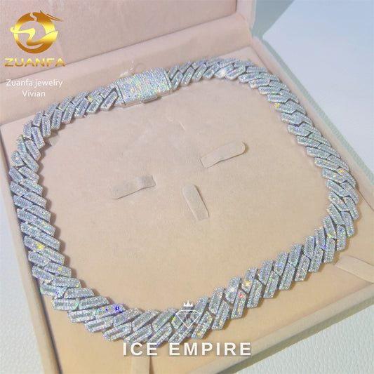 Iced Out Rose Gold Plated Moissanite Cuban Chain