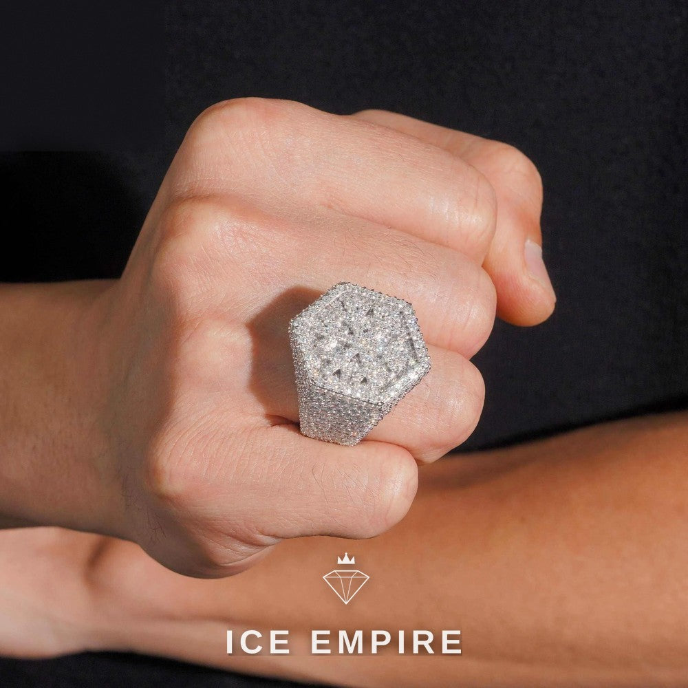 Iced Out Baguette 925 Silver Moissanite Ring