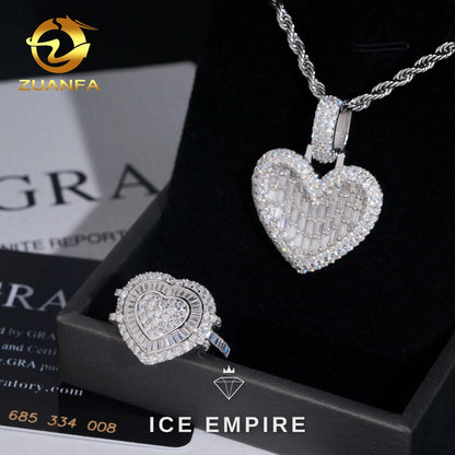 Iced Out Heart Rose Gold Plated Pendant