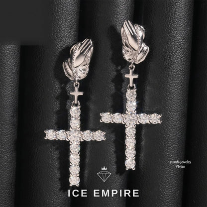 Iced Out 925 Silver Moissanite Earrings