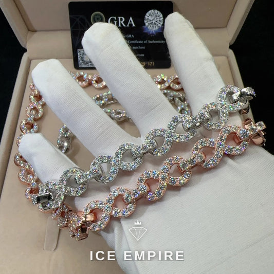 Iced Out Rose Gold Plated Moissanite Cuban Chain