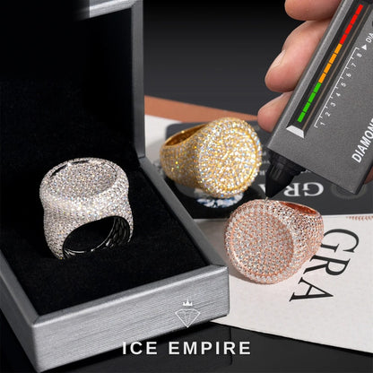 Iced Out Gold Plated Moissanite Ring