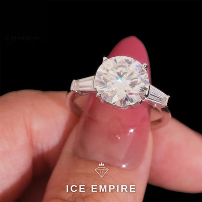 Iced Out 925 Silver Moissanite Engagement Ring
