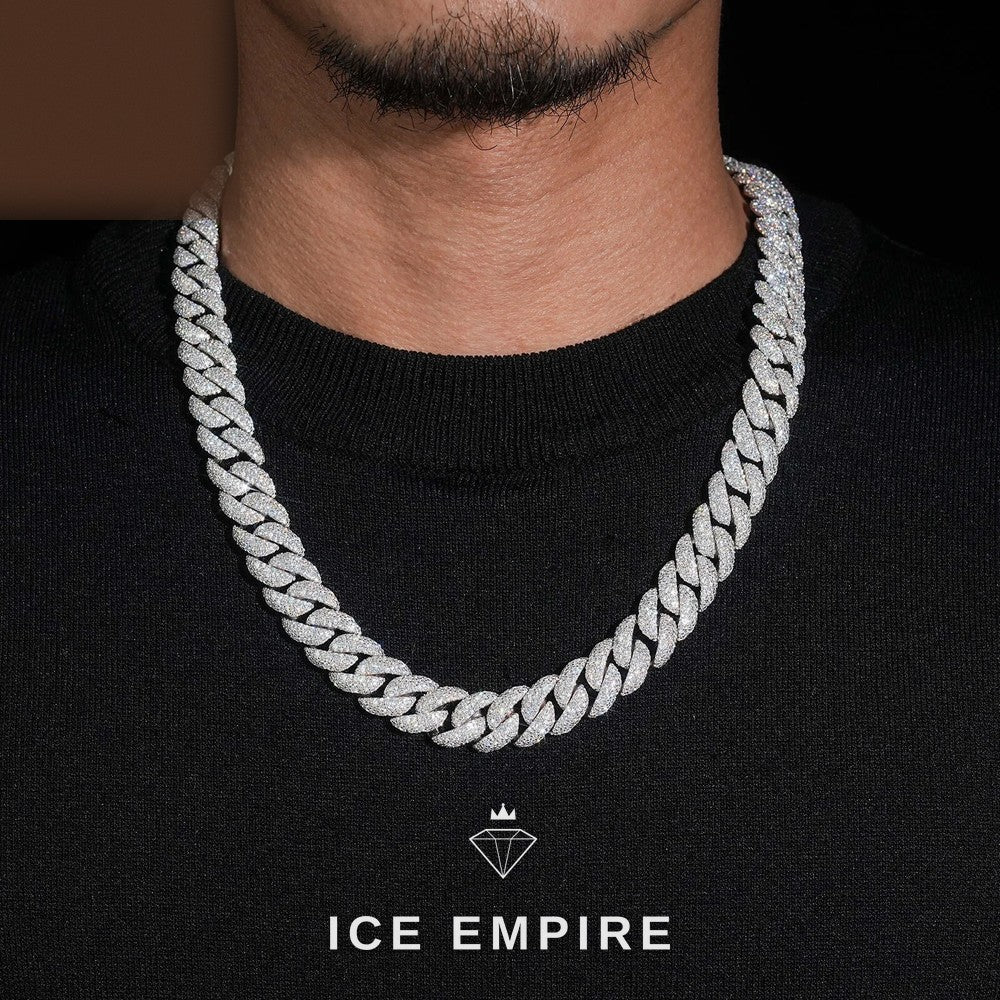 Iced Out Rose Gold Plated Moissanite Cuban Chain