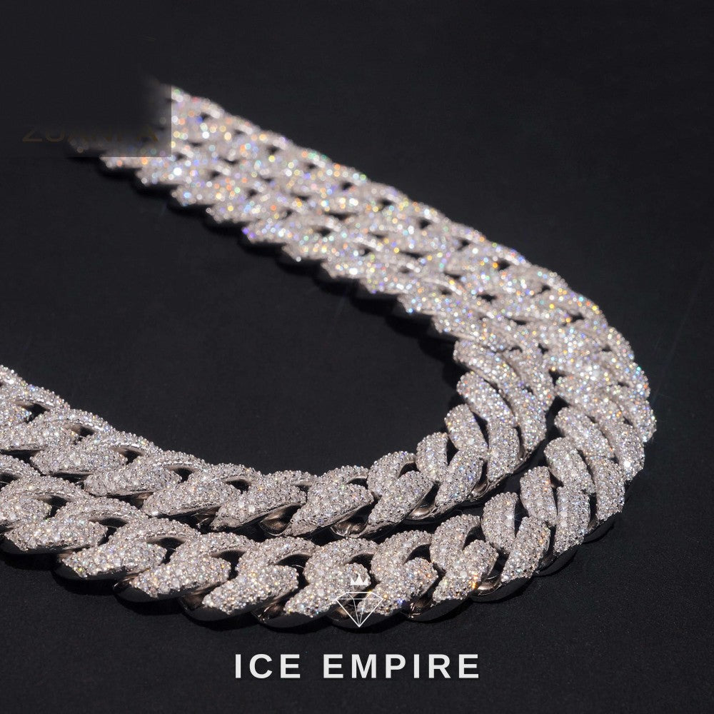 Iced Out Rose Gold Plated Moissanite Cuban Chain