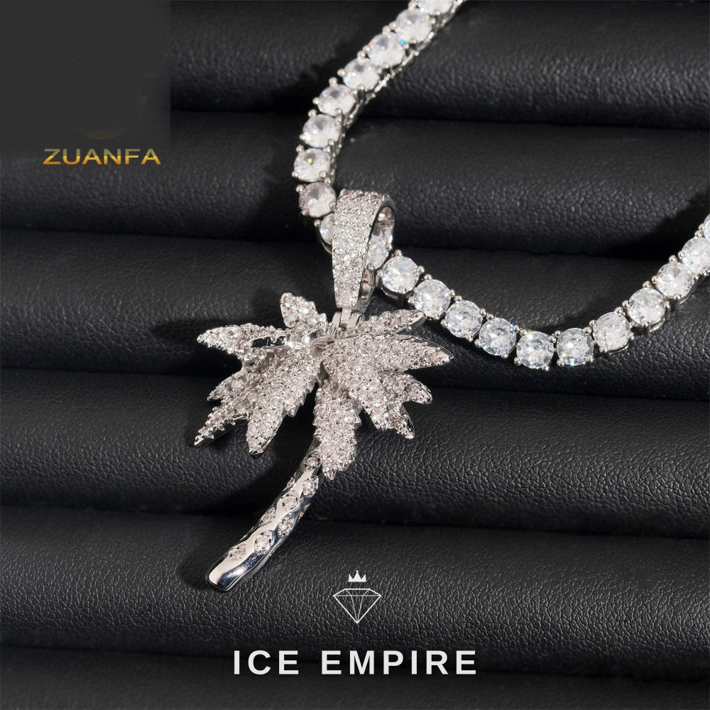 Iced Out Cross Rose Gold Plated Moissanite Pendant