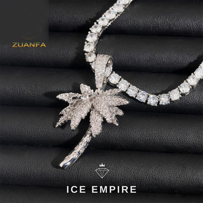 Iced Out Cross Rose Gold Plated Moissanite Pendant