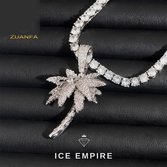 Iced Out Cross Rose Gold Plated Moissanite Pendant