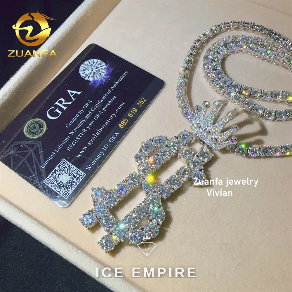 Iced Out Rose Gold Plated Moissanite Pendant