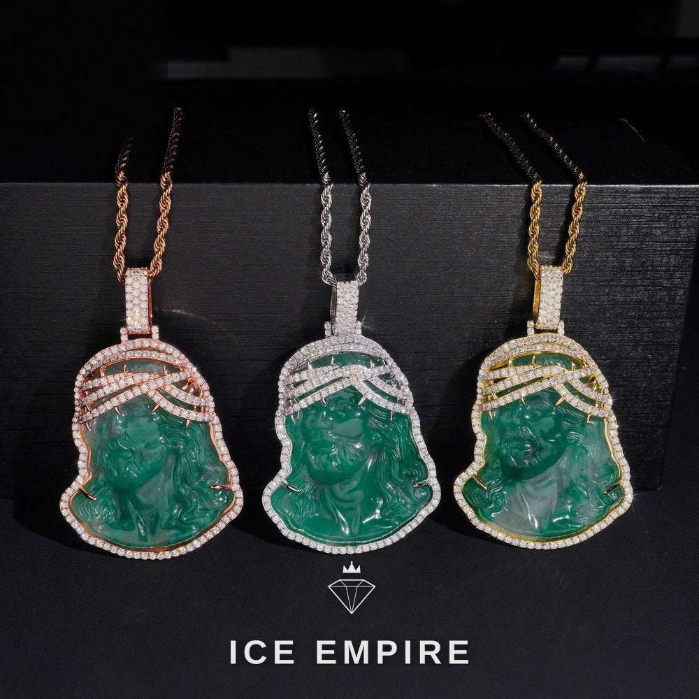 Iced Out 18K Gold Moissanite Pendant