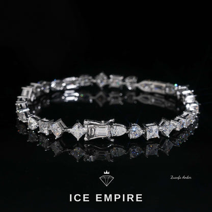 Iced Out 925 Silver Moissanite Tennis Chain
