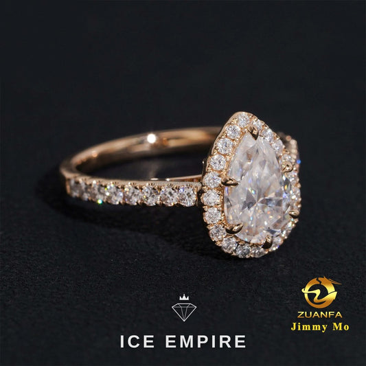 Iced Out 14K Gold Lab Grown Diamond Engagement Ring