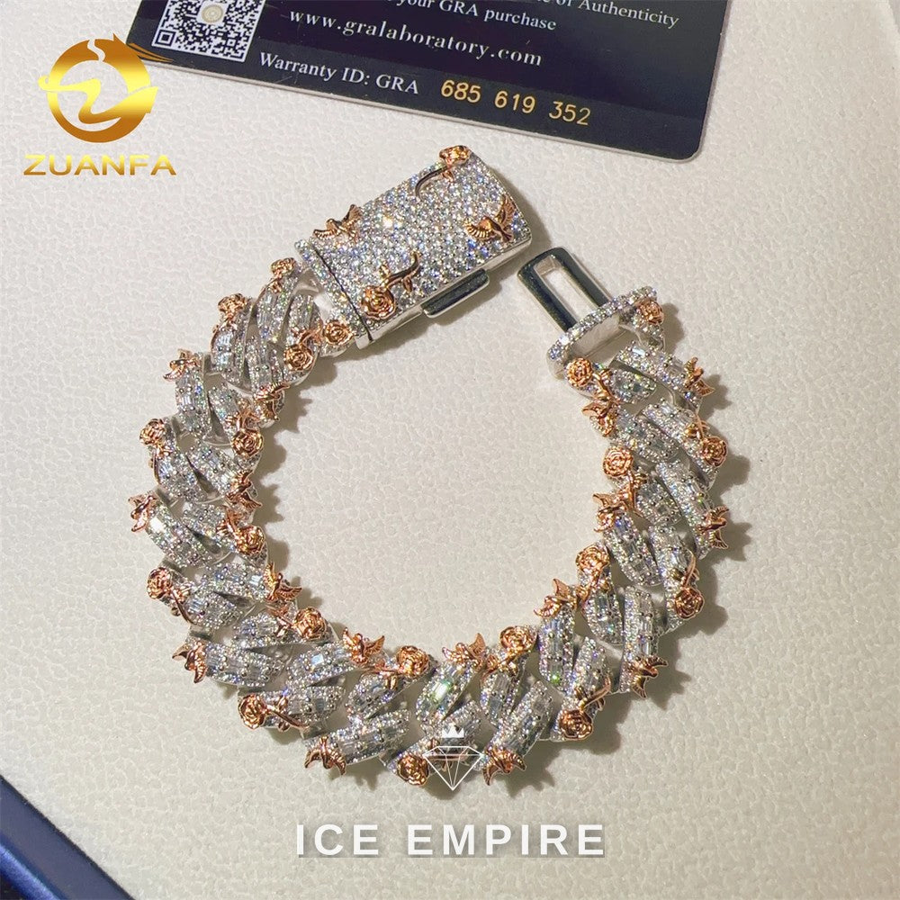 Iced Out 925 Silver Moissanite Cuban Chain