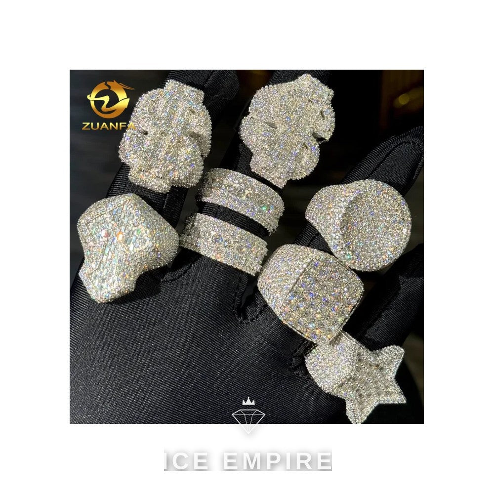 Iced Out Rose Gold Plated Moissanite Ring