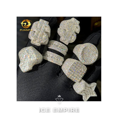 Iced Out Rose Gold Plated Moissanite Ring