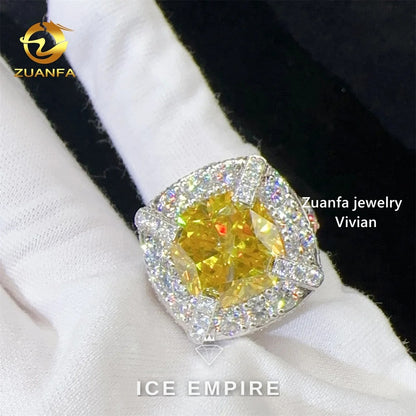 Iced Out 925 Silver Moissanite Ring