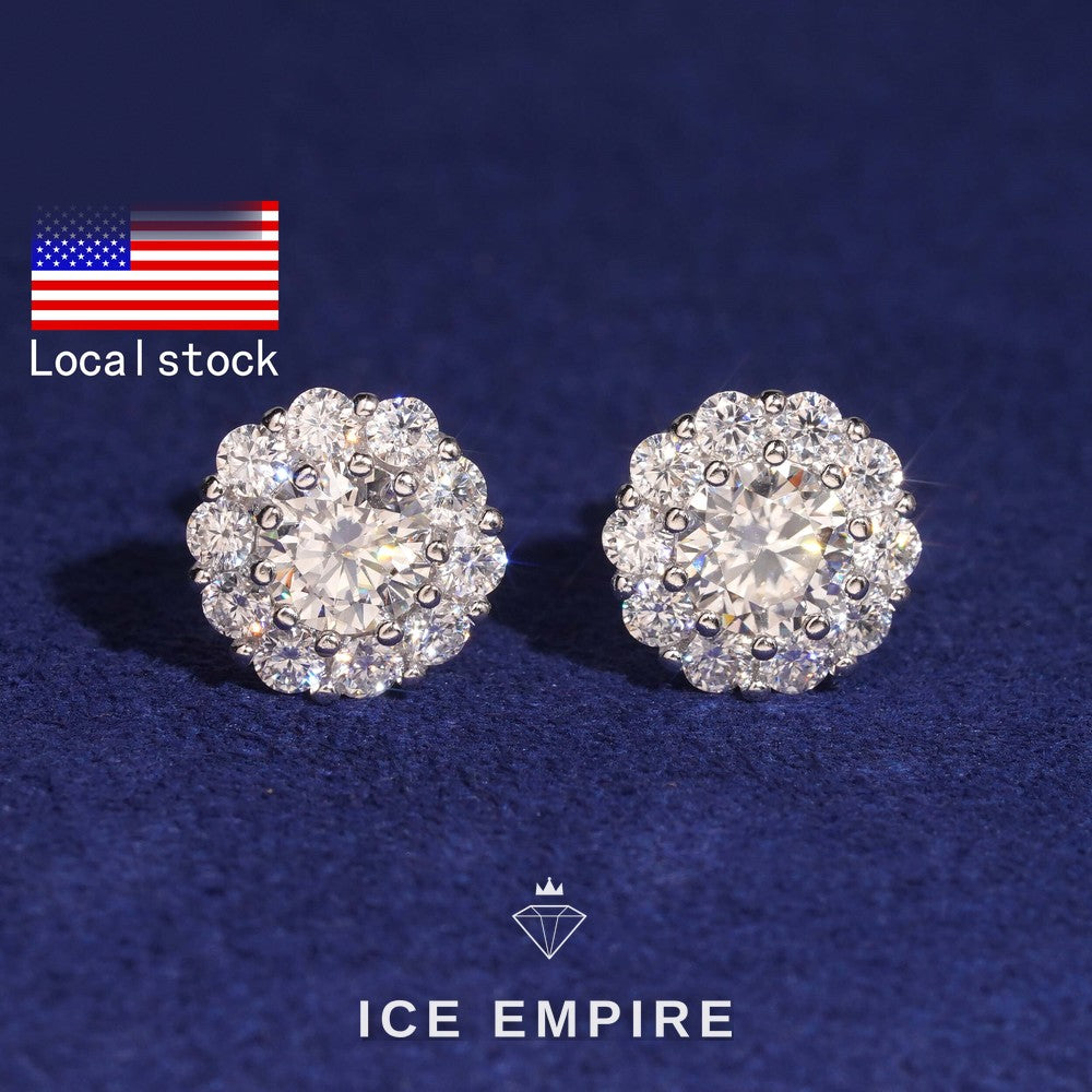 Iced Out Gold Plated Moissanite Earrings