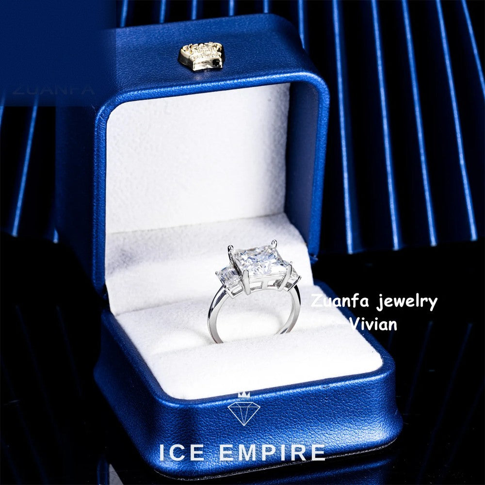 Iced Out Rose Gold Plated Moissanite Ring