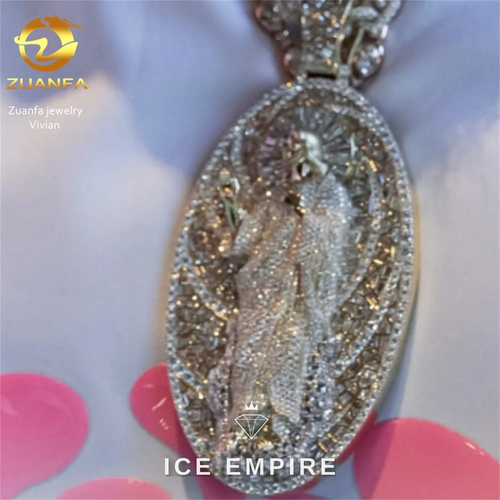 Iced Out Cross 925 Silver Moissanite Pendant