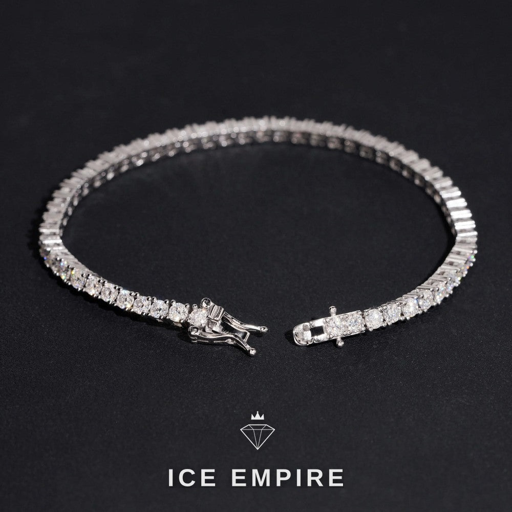 Iced Out 925 Silver Lab Grown Diamond Tennis Bracelet