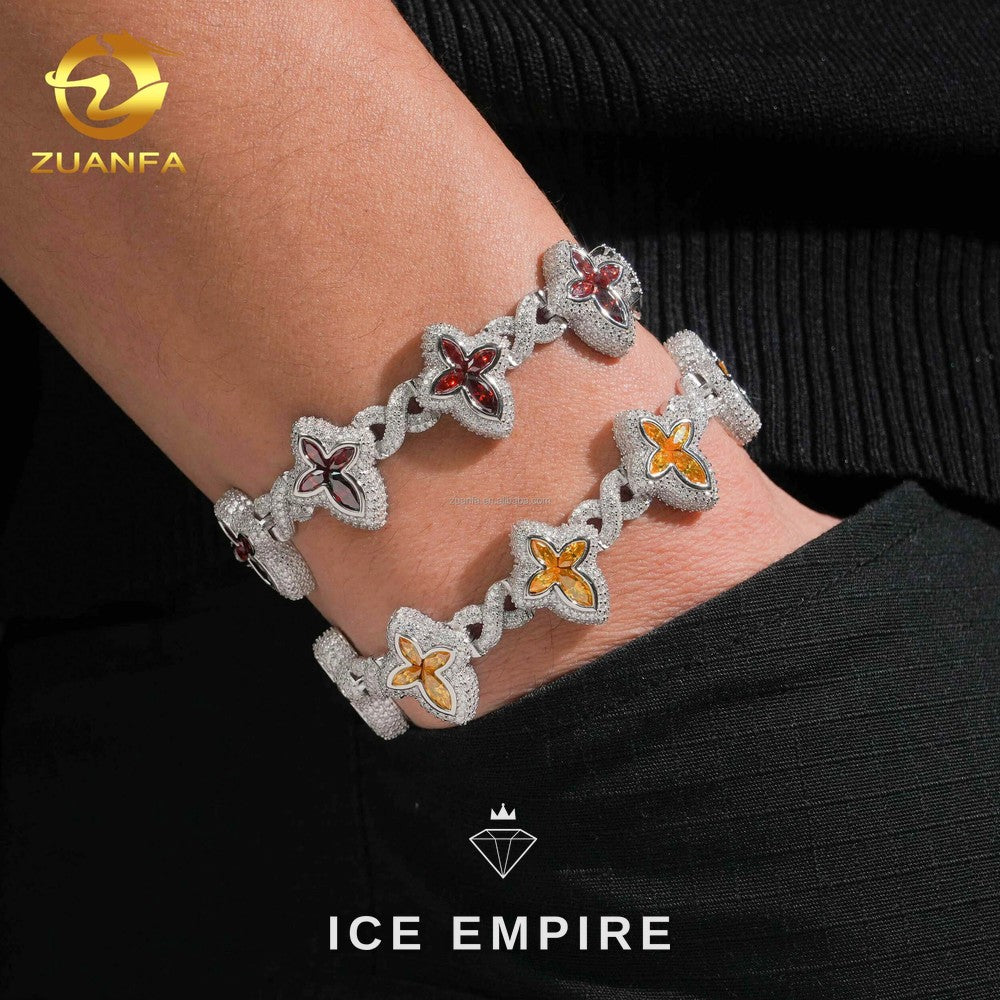 Iced Out Cross 925 Silver Moissanite Cuban Chain