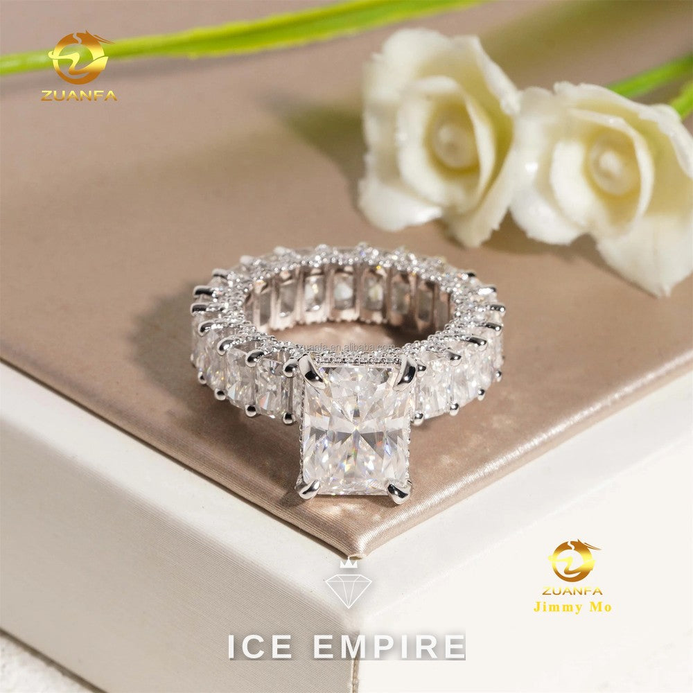 Iced Out 925 Silver Moissanite Ring