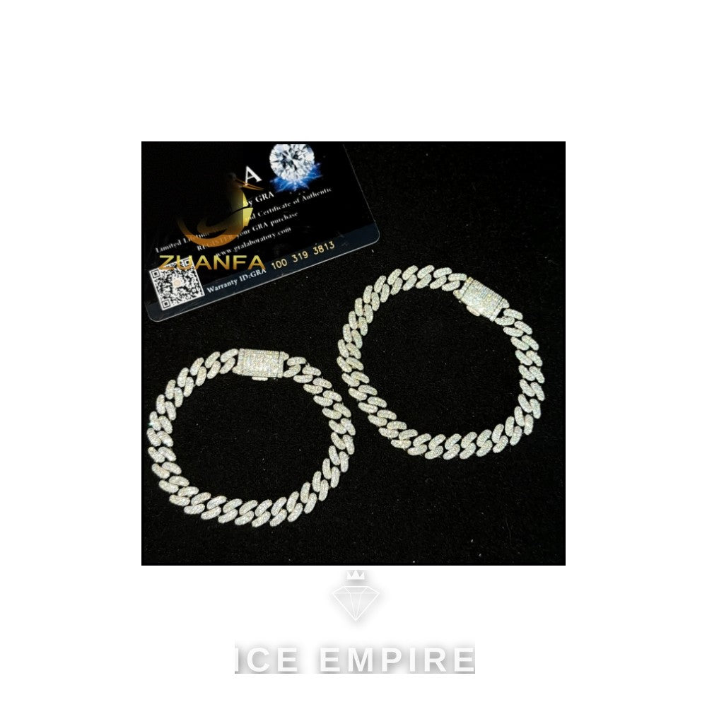 Iced Out 925 Silver Moissanite Cuban Chain