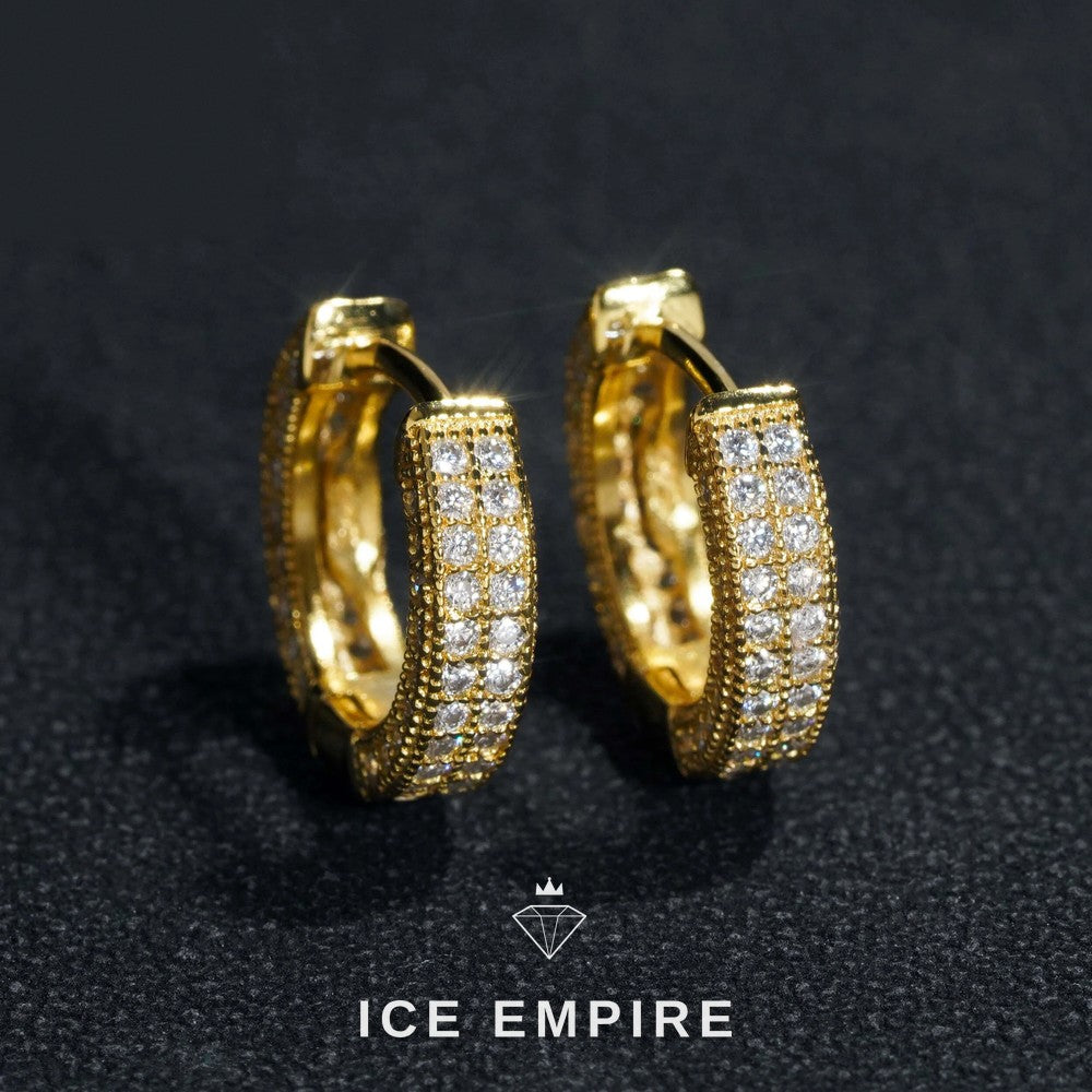 Iced Out Gold Plated Lab Grown Diamond Earrings