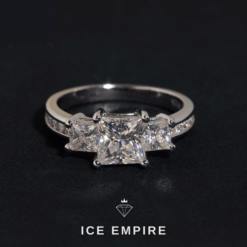 Iced Out Rose Gold Plated Moissanite Wedding Band