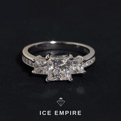 Iced Out Rose Gold Plated Moissanite Wedding Band