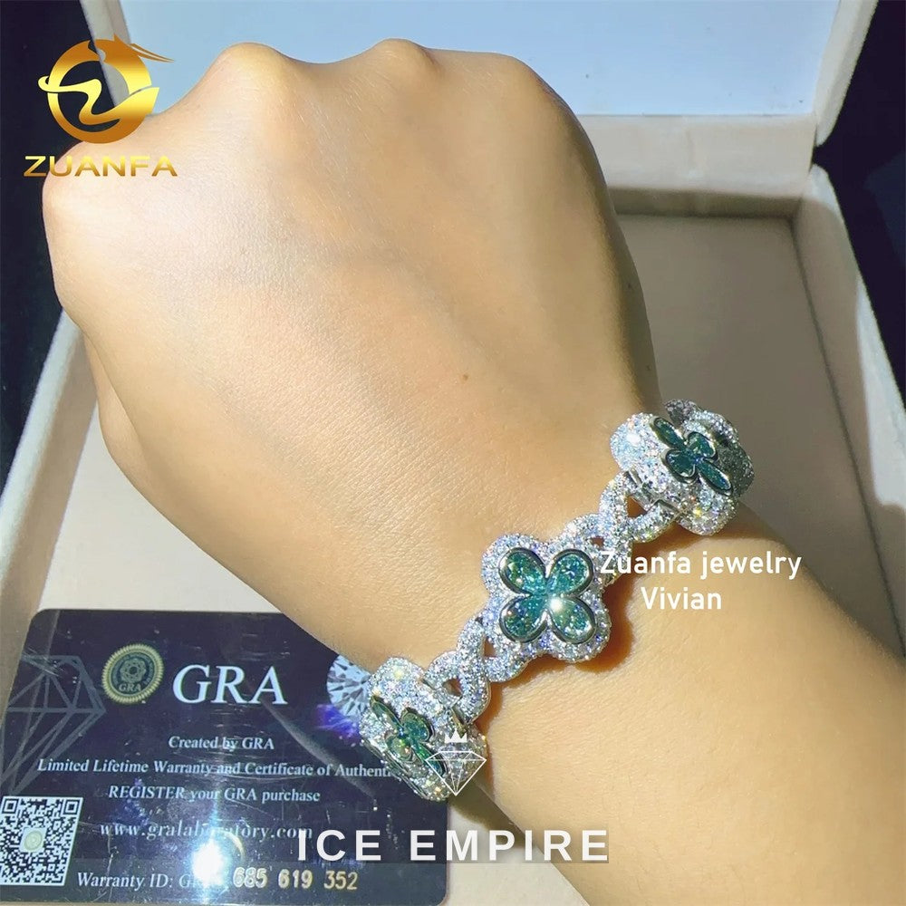 Iced Out 925 Silver Moissanite Cuban Chain