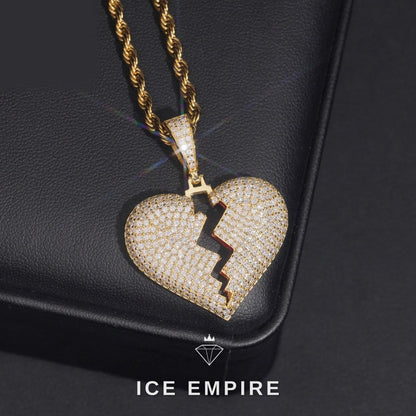 Iced Out Heart Rose Gold Plated Moissanite Pendant