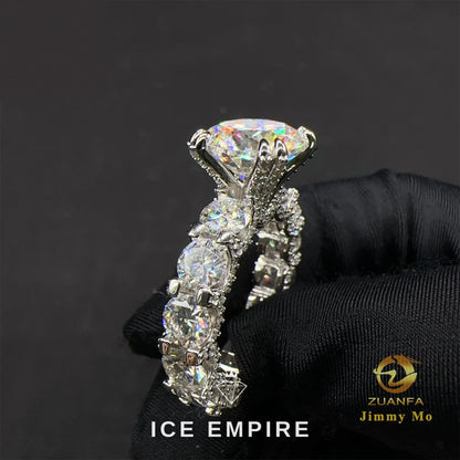 Iced Out 925 Silver Moissanite Wedding Band