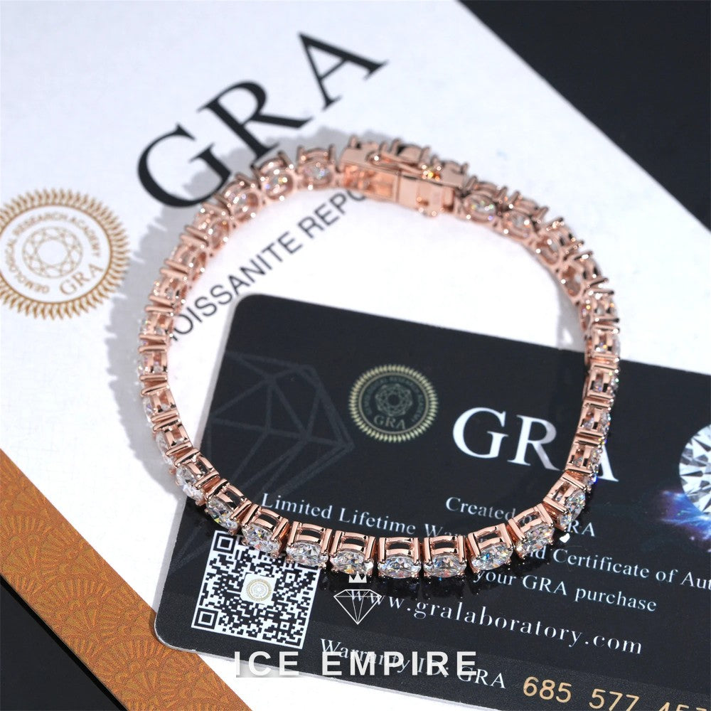 Iced Out 10K Gold Moissanite Tennis Chain