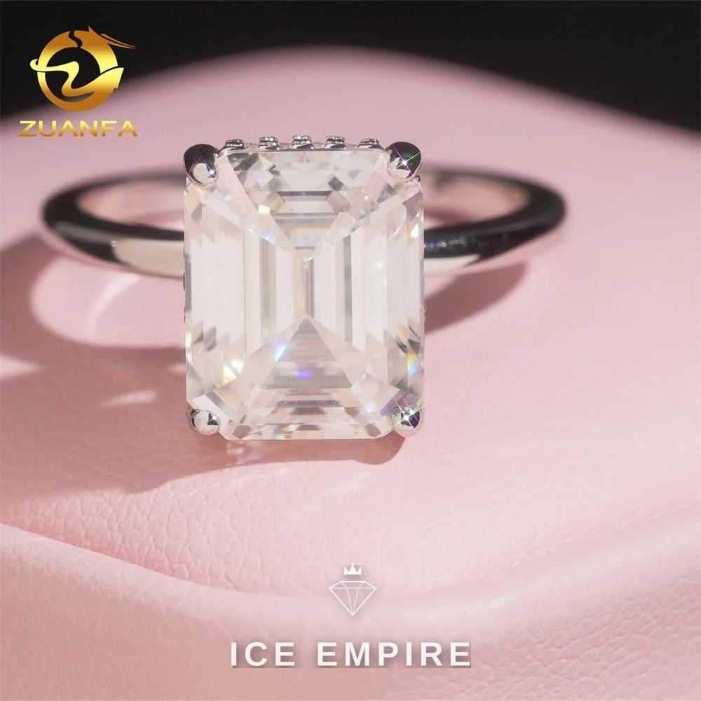 Iced Out 925 Silver Moissanite Wedding Band