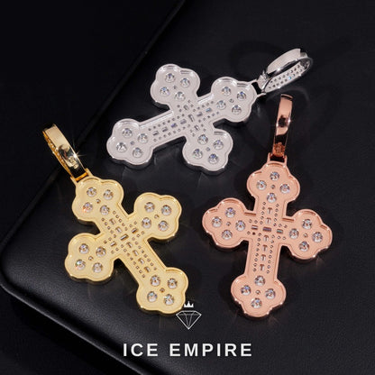 Iced Out Cross 925 Silver Pendant