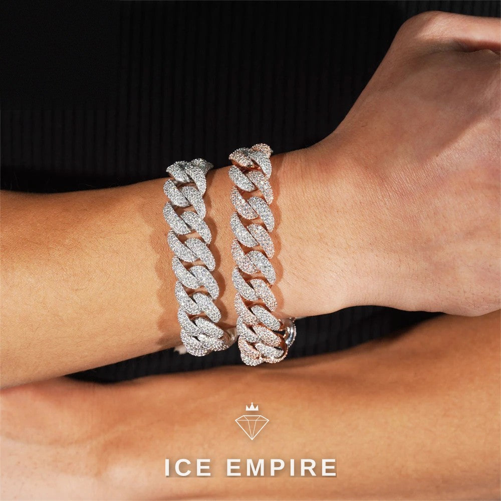 Iced Out Rose Gold Plated Moissanite Cuban Chain