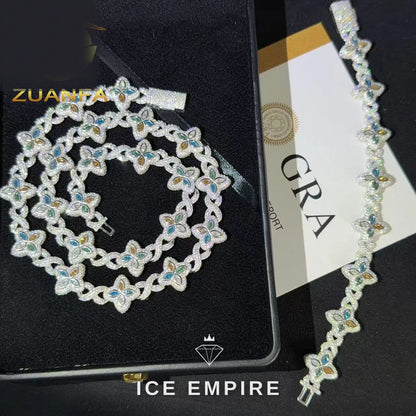 Iced Out Rose Gold Plated Moissanite Cuban Chain
