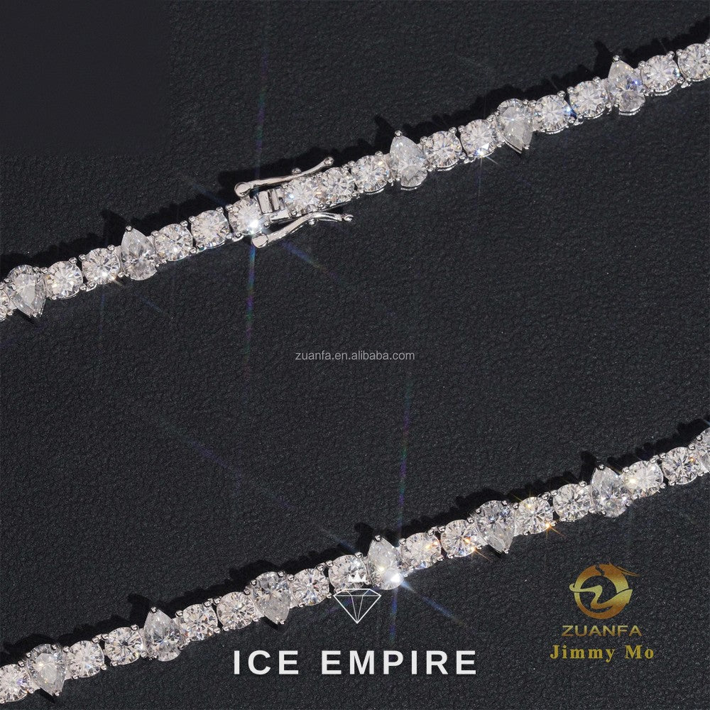 Iced Out 925 Silver Moissanite Cuban Chain