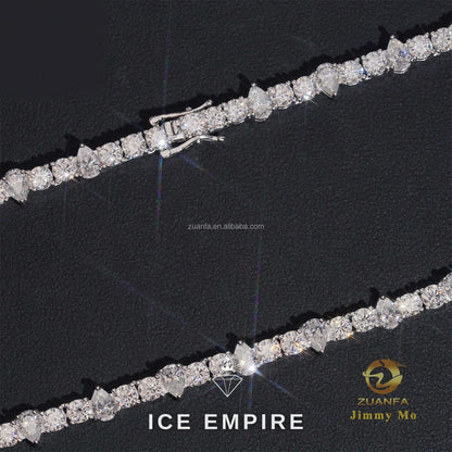 Iced Out 925 Silver Moissanite Cuban Chain