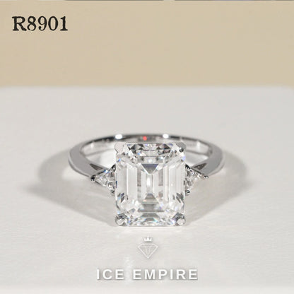 Iced Out 925 Silver Moissanite Engagement Ring