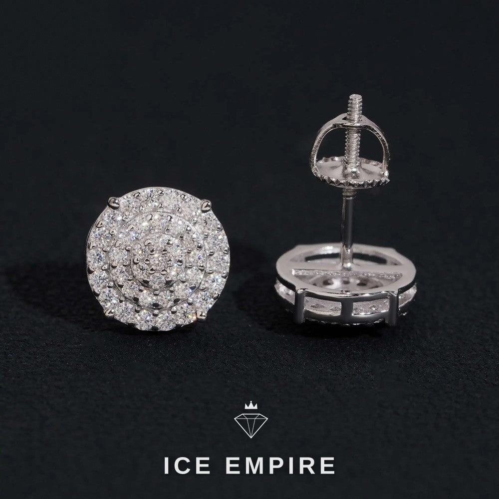 Iced Out 14K Gold Moissanite Stud Earrings