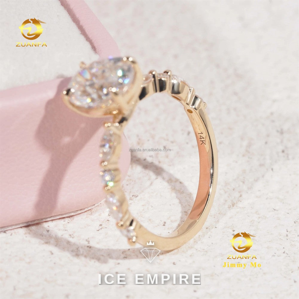 Iced Out Gold Plated Lab Grown Diamond Engagement Ring