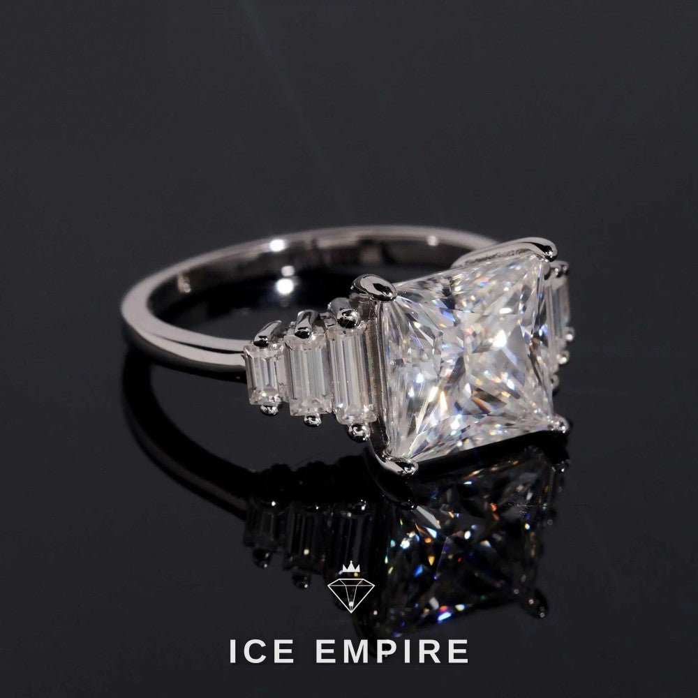 Iced Out 18K Gold Moissanite Wedding Band