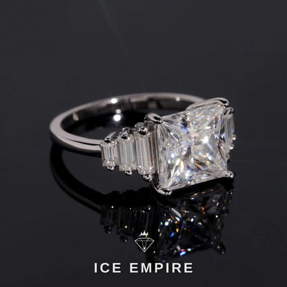 Iced Out 18K Gold Moissanite Wedding Band
