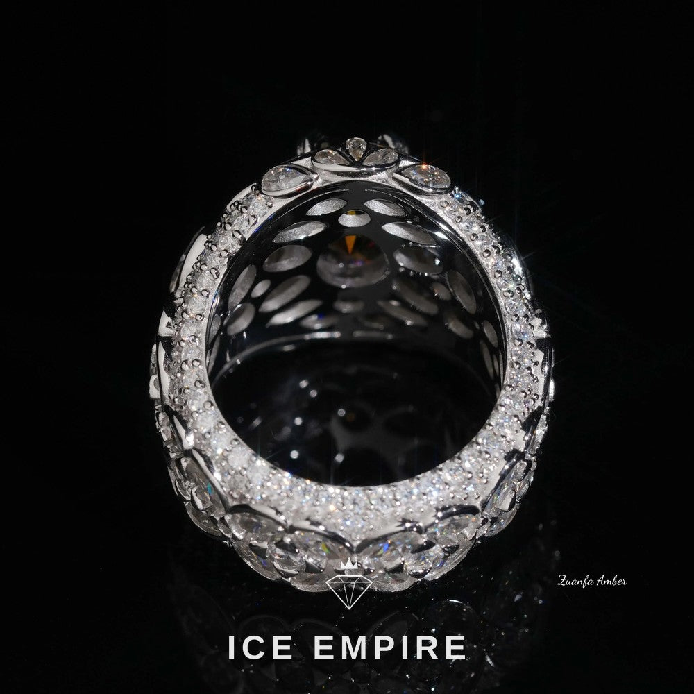 Iced Out 925 Silver Moissanite Ring