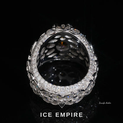 Iced Out 925 Silver Moissanite Ring