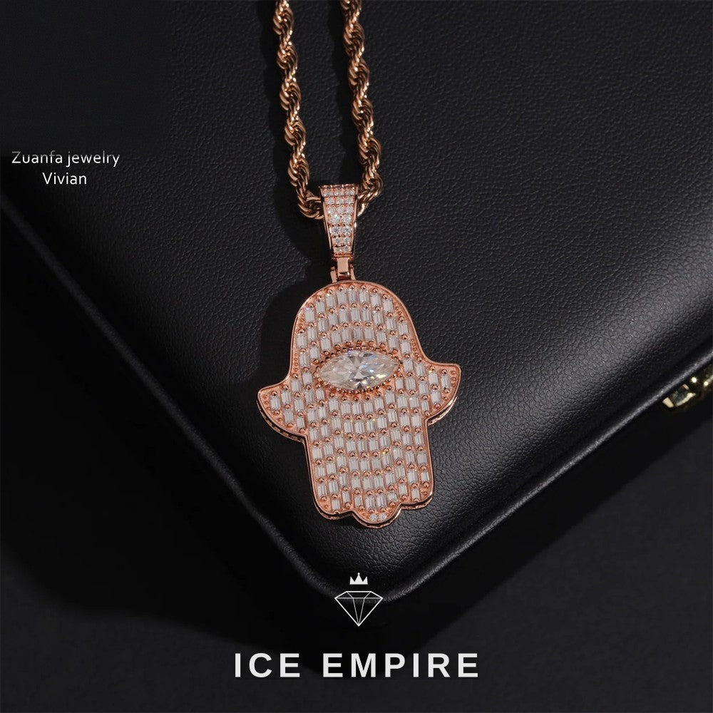 Iced Out 925 Silver Moissanite Pendant
