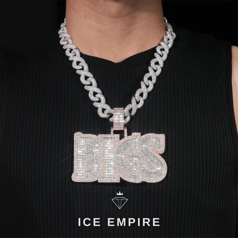 Iced Out Rose Gold Plated Moissanite Pendant