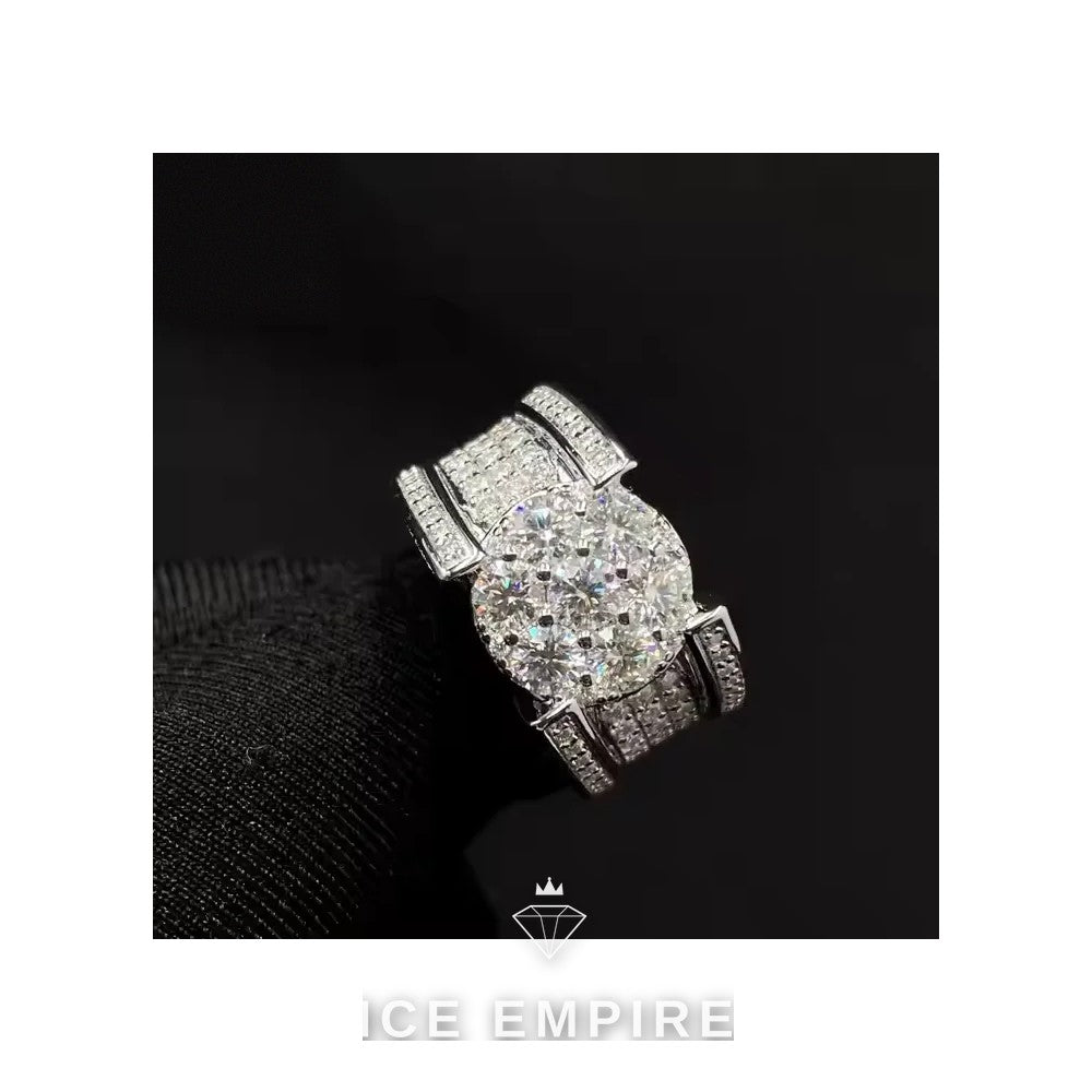Iced Out 925 Silver Moissanite Ring